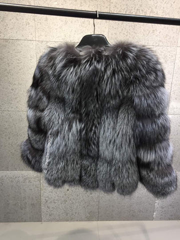 'NAOMI SILVER FOX' Short Fur Jacket
