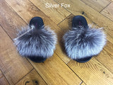 'TDR SILVER FOX' Fox Fur Sliders