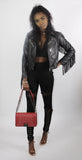 Raven lace up pants leggings run away the lable suede faux suede black TDR dolly bag chanel boy inspired Faith-Sherrelle