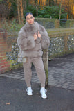 'KEEKS' 5 Chunky Row Short Fur Coat with Collar