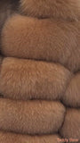 'KIMMI' 5 Row Fox Fur Jacket With 3/4 Sleeve